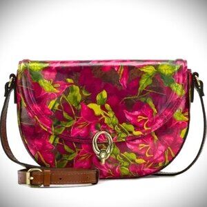 PATRICIA NASH Valledoria Bougainvilleas Along the Coast Print Leather Crossbody